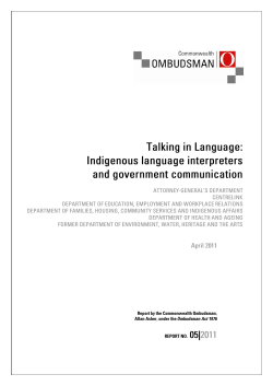 Talking in Language: Indigenous language interpreters and