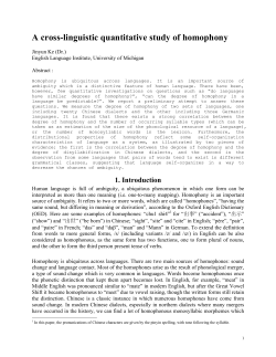 A cross-linguistic quantitative study of homophony
