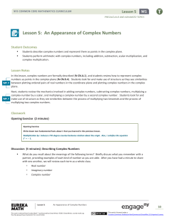 Lesson 5: An Appearance of Complex Numbers