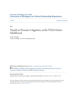 Trends in Prisoner Litigation, as the PLRA Enters Adulthood