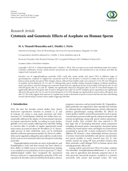 Cytotoxic and Genotoxic Effects of Acephate on Human Sperm