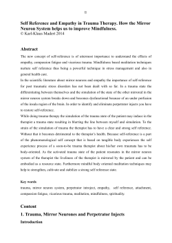 Self Reference and Empathy in Trauma Therapy.