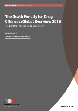 The Death Penalty for Drug Offences: Global Overview 2015