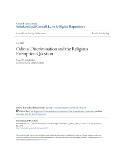 Odious Discrimination and the Religious Exemption Question