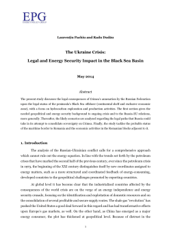 The Ukraine Crisis: Legal and Energy Security Impact in the Black