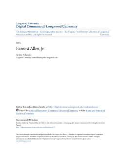 Earnest Allen, Jr. - Digital Commons @ Longwood University