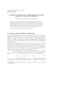 1. Creation and Annihilation Operators