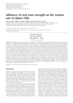 Influence of rock mass strength on the erosion