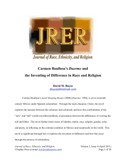 Carmen Boullosa`s Duerme and the Inventing of Difference in Race