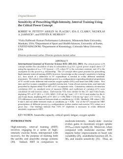 Sensitivity of Prescribing High-Intensity, Interval Training Using the