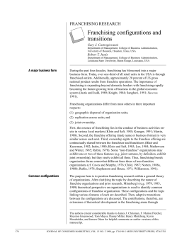 Franchising configurations and transitions