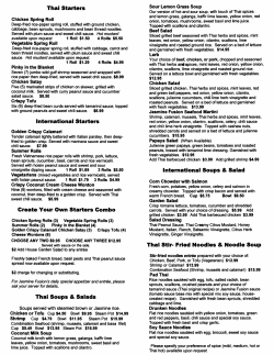 Jasmine Fusion - Pensacola Menus