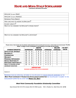 HANK AND MONA STALP SCHOLARSHIP