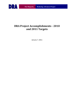 DRA Project Accomplishments