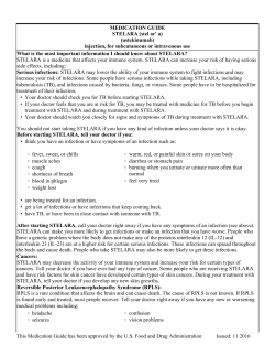 MEDICATION GUIDE STELARA (stel ar` a) (ustekinumab) injection