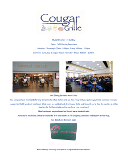 Cougar Grille Menu - Frederick Community College