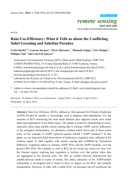 Rain-Use-Efficiency: What it Tells us about the Conflicting Sahel