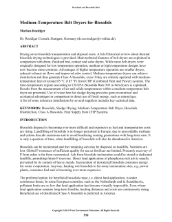 Medium-Temperature Belt Dryers for Biosolids