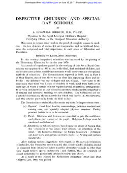 defective children and special day schools.