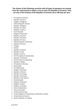 The citizens of the following countries with all types of passports are