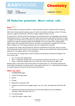 05 Reduction potentials: Micro-voltaic cells