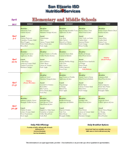 April 3-7 April 10-14 April 17-21 April 24