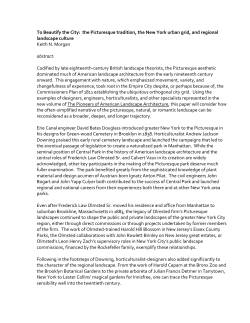 To Beautify the City: the Picturesque tradition, the New York urban