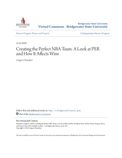 Creating the Perfect NBA Team - Virtual Commons