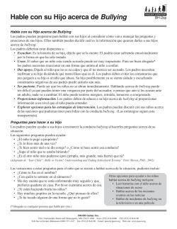 Hable con su Hijo acerca de Bullying 2