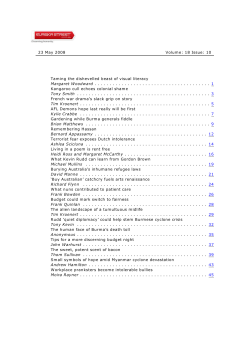 23 May 2008 Volume: 18 Issue: 10 Taming the dishevelled beast of