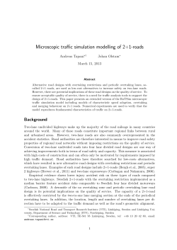 Microscopic traffic simulation modelling of 2+1-roads