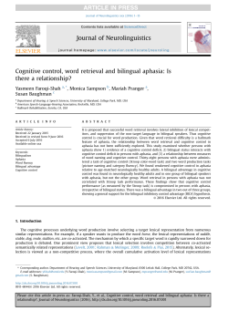 Cognitive control, word retrieval and bilingual aphasia: Is there a