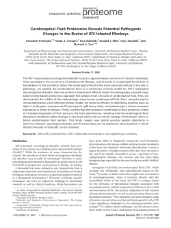 Cerebrospinal Fluid Proteomics Reveals Potential Pathogenic