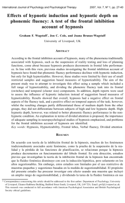Effects of hypnotic induction and hypnotic depth on phonemic
