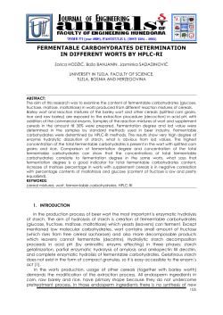 fermentable carbohydrates determination in different worts by hplc-ri