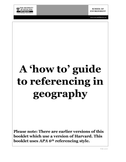 "How to" guide to referencing in geography