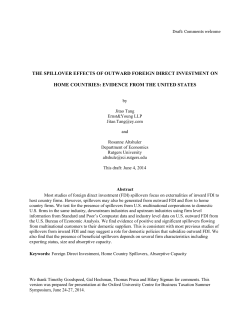 THE SPILLOVER EFFECTS OF OUTWARD FOREIGN DIRECT