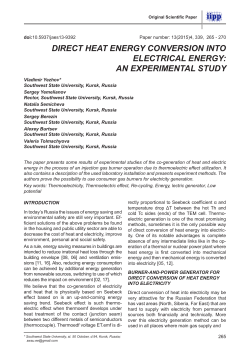 DIRECT HEAT ENERGY CONVERSION INTO ELECTRICAL