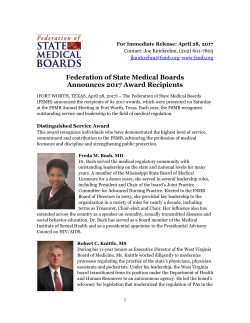 Federation of State Medical Boards Announces 2017 Award