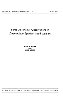 Some Agronomic Observations in Desmodium Species: Seed Weights