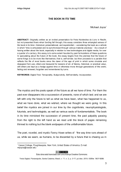 3 THE BOOK IN ITS TIME Michael Joyce* The mystics and the poets