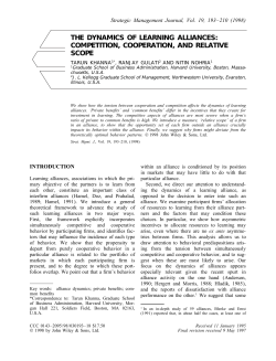 THE DYNAMICS OF LEARNING ALLIANCES: COMPETITION