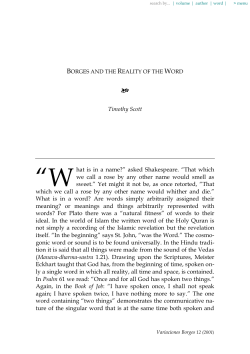 Borges and the Reality of the Word