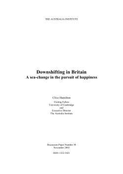 Downshifting in Britain - The Australia Institute