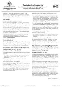 1005 - Application for a bridging visa
