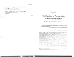 The Practice ol Archaeologlr Under Dict&oslash;torshtp