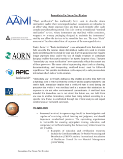 Immediate-Use Steam Sterilization