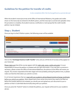 Guidelines for the Petition for Transfer of Credits