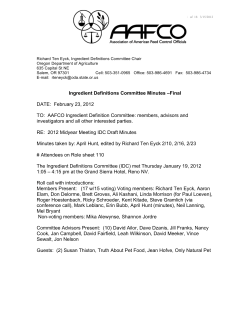 Ingredient Definitions Committee Minutes