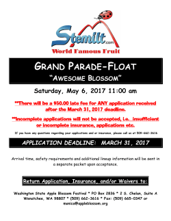2009 Grand Parade Application - Washington State Apple Blossom